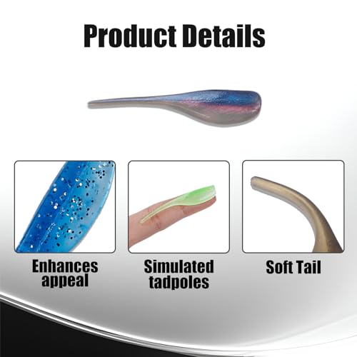 Crappie Lures Soft Plastic Baits for Crappie Panfish Fishing Lures FS/RE-02 - style: 100pcs