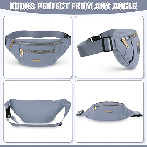 3 Pcs Waterproof Fanny Packs for Women and Men Waist Pack with Adjustable Strap Waist Pouch for Sports Running Exercise Walking Travel - color: Black, Blue, Pink