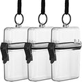 Outus 3 Pcs Waterproof ID Badge Holder Case with Waterproof Buckle 4.72 x 2.95 x 1.57 Inches Floating Sport Case Locker with Adjustable Hanging Rope Plastic Card Dry Box(Clear, Classic) - color: Clear, size: 4.72 x 2.95 x 1.57 Inch, style: Classic