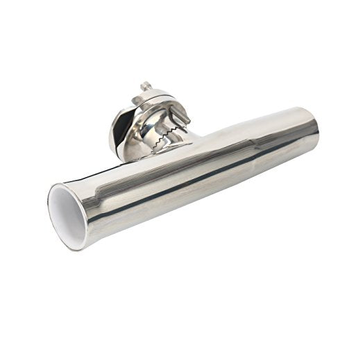 Amarine Made Fishing Rod Holder,Stainless Tournament Style Clamp on Rod Holder,Adjustable Fishing Pole Holder for Rails 1-1/4" to 2"