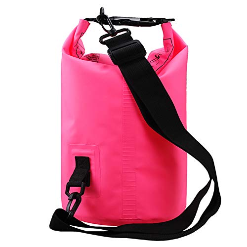 2L/3L/5L/10L/15L/20L/30L 500D Tarpaulin Heavey-Duty PVC Water Proof Dry Bag Sack for Kayaking/Boating/Canoeing/Fishing/Rafting/Swimming/Camping/Snowboarding - color: Pink, size: 5L