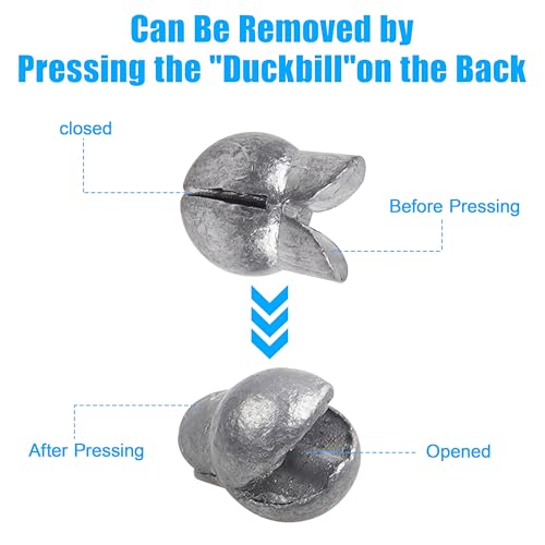 Split Shot Sinker Fishing Weights, 120pcs Removable Round Split Shot Fishing Line Sinkers Clip On Weights for Freshwater Saltwater Fishing - size: Mix Sizes 135pcs