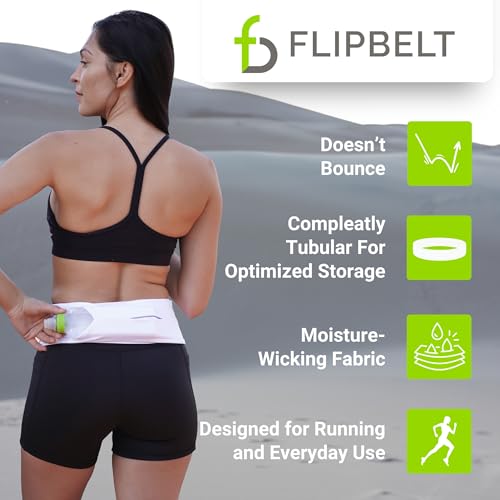FlipBelt Classic Running Belt, Phone Holder for Running, Money Belt Pouch - color: Black, size: Extra Small
