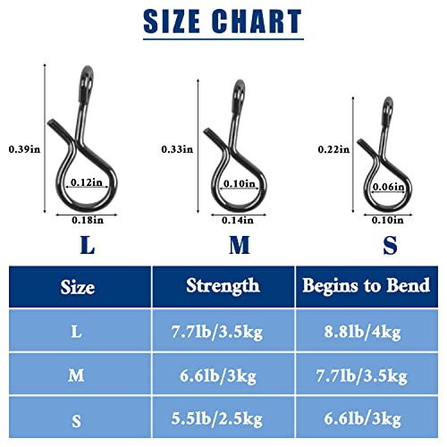 AGOOL Fly Fishing Snap Clips, 100/150pcs Quick Change Lure Clips Micro Fly Swivels Snaps Stainless Steel No Knot Snap Connectors Fly Hook Lure Snap for Flies, Jigs, Lures 3 Sizes - size: Size S-5.5LB-100pcs
