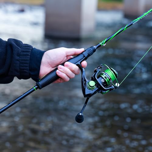 One Bass Fishing Rod Reel Combos, Spinning & Casting Combo, Graphite 2Pc Blanks, Stainless-Steel Guides, Super Polymer Handle - color: Spinning Combo-1 PACK, size: 6'0"