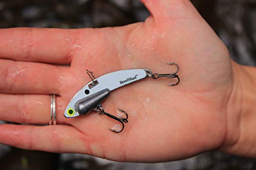 SteelShad - Heavy Series 1/2 oz. Bass Fishing Lures - Lipless Crankbait for Freshwater Fishing - Perfect for Smallmouth & Largemouth Bass, Walleye, Pike & Trout - Heavy Series - color: White Shad