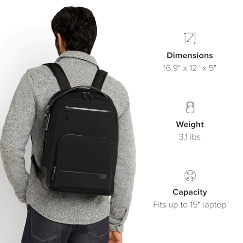 TUMI - Harrison Warren Backpack - 15-Inch Laptop Backpack - Stylish Women's & Men's Backpack for Travel & Business - Black Bombe - color: Black Bombe