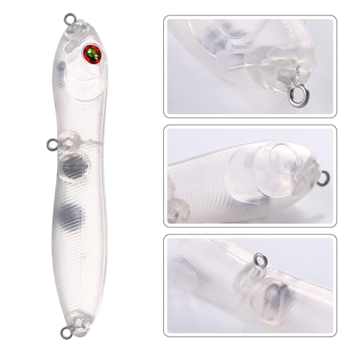 20pcs/25pcs Fishing Blanks Lures Kit Fishing Topwater Unpainted Swimbait Unpainted Crankbaits Hard Baits DIY Lure for Bass Salmon Trout Saltwater and Freshwater - color: 20PCS 3.74″/0.5oz
