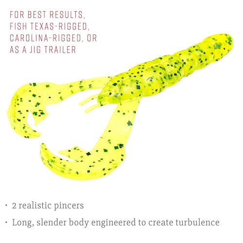 Strike King Rage Tail Craw - color: Chartreuse Pepper, size: 4 inch