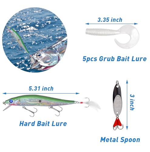 Saltwater Fishing Tackle Kit,131pcs Surf Fishing Gear with Saltwater Fishing Lures Fish Finder Rigs Pyramid Sinkers Hooks Swivels Wire Leaders Spoon Lure Bobbers Various Accessories