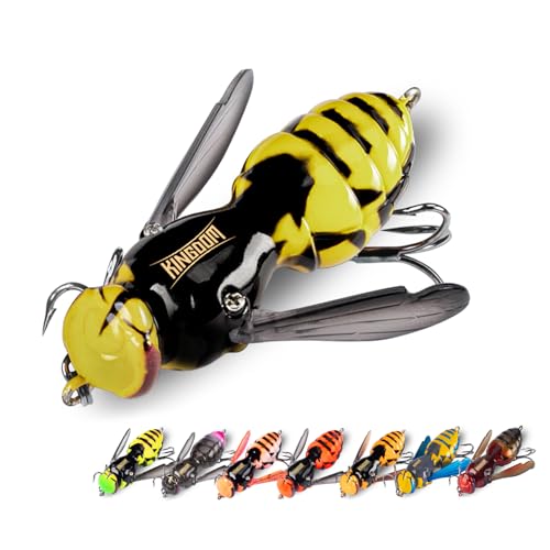 Kingdom Wasp Craw Bait Insect Bionic Floating Fishing Lures Swimbaits Hard Artificial Baits Lure for Freshwater and Saltwater Bass Carp Pike Walleye Fishing ABS Material Carbon Steel Three Book Hook - color: 06, size: 4.2g