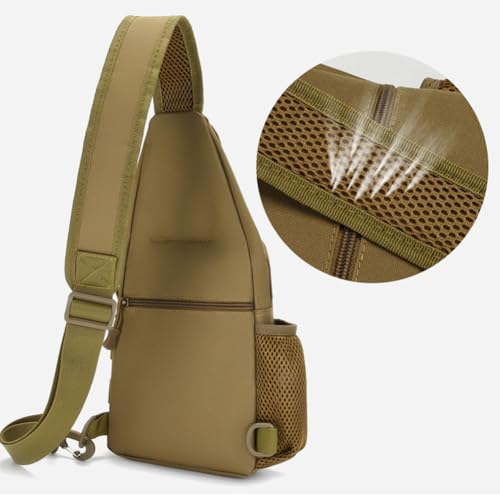 Sling Bag Crossbody Backpack for Men, Tactical Chest Shoulder Bags Daypack | Camouflage Cross Body Bag with Convertible Waterproof Shoulder Strap Trendy Casual Daypacks and Water Bottle Holder Chest Bag - color: Camouflage