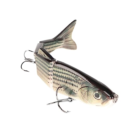 10in Multi Jointed Swimbait Fishing Lures Bait,4 Segment Big Giant Sinking Fishing Bass Lures,Crankbaits Swimbaits with Treble Hook - color: 10in,4.76oz-Color M