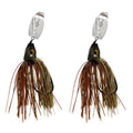 Reaction Tackle Tungsten Bladed Swim Jig Heads - Vibrating Chatter Jig with Silicone Skirt for Bass Walleye Pike (2-Pack) - color: Dark Pumpkin/Brown, size: 3/8 Oz