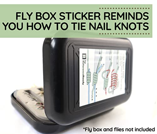 Fishing Nail Knot Tying Tool Combo: Knot Guide, Tool, and Fly Box Sticker | Fishing knot tool kit with waterproof cards, fly knot tying tool & hook cleaner, fly box sticker. Great gift for fisherman.