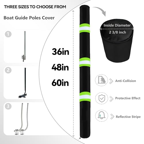 2Pcs with Reflective Stripe Boat Trailer Guide Pole Covers,for Pontoon Fishing Boat,Sailboat Trailer Waterproof Heavy Duty UV Fade Proof Canvas Protective Cover. (36’’) - size: 36’’
