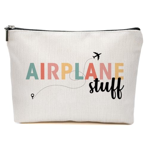 JIUWEIHU Humor Pilot Gifts Makeup Bag Aviation Gifts Flight Cosmetic Bags, Attendant Gift Flight Attendant Accessories Essentials Funny Christmas Birthday Gift for Women Airplane Lover - color: Multicolor 0073