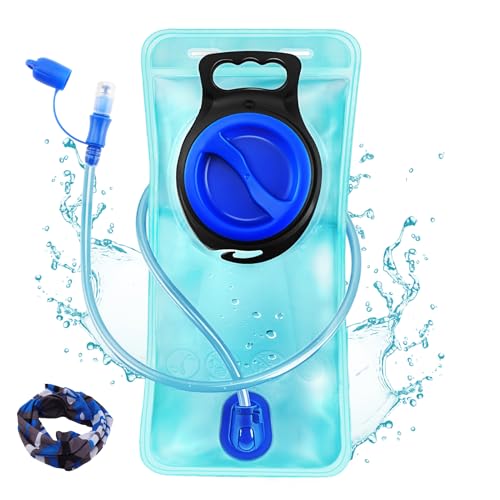 Hydration Bladder, 1.5-2-3L Water Bladder for Hiking Backpack, BPA-Free Leak Proof Water Reservoir Storage Bag, Water Pouch Hydration Pack for Camping Cycling Running - color: 3L-Water Bladder-Blue