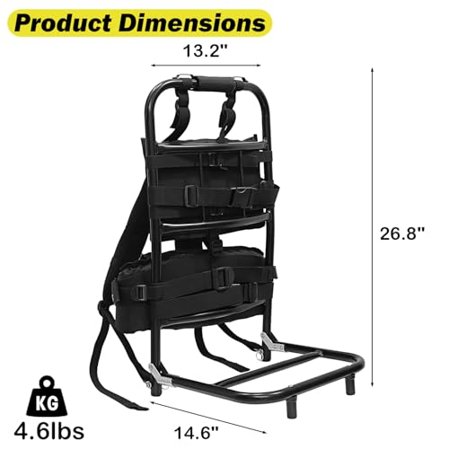 Foldable Aluminum Hunting Pack Frame, Lightweight External Frame Hiking Backpacks, Alice Pack, Hunting Backpack Frame for Travel, Outdoor, Black - color: Black