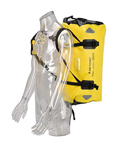 WILD HEART Waterproof Motorcycle Duffel Bag PVC500D Double-bottom With Rope Straps and Inner Pocket 40L 66L 100L for Kayaking, Camping, Boating,Motorcycle - color: 66L Yellow, size: 66L