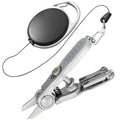 Portable 3-in-1 Fishing Line Cutter, Hook Eye Cleaner & Knot Tying Tool, Stainless Steel Braided Line Scissors for Monofilament & Fluorocarbon Lines with Retractable Zinger