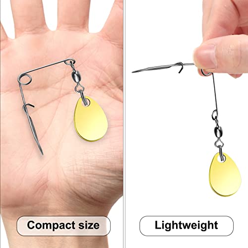 Sumind Fishing Spinner Blades Spinner Bait Smooth Spoons Rigs Fishing Spoons Blades Lures Accessories - color: Gold, size: Large