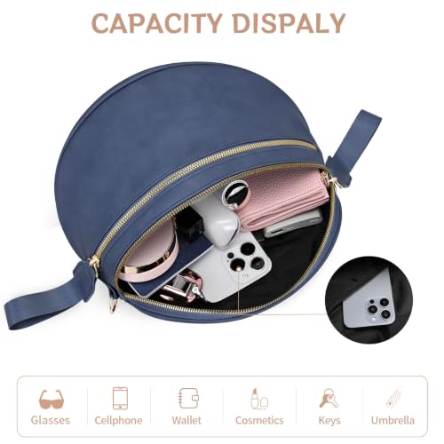 oscaurt Leather Crossbody Bag Bum Bag for Women Large Sling Bag Cross Body Purse Shoulder Handbag Fanny Pack - color: Blue, size: Large