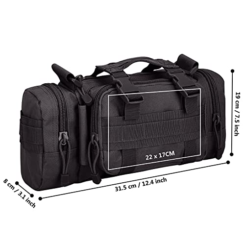 G4Free Fanny Deployment Tactical Waist Pack - Small Sling Pack Hand Carry Handlebar Bag - color: Black