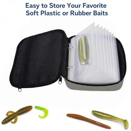 Kylebooker Soft Plastic Bait Storage Binders Organizer Saltwater Fishing Lure Leader Wallet Tackle Binder Bag - color: Green