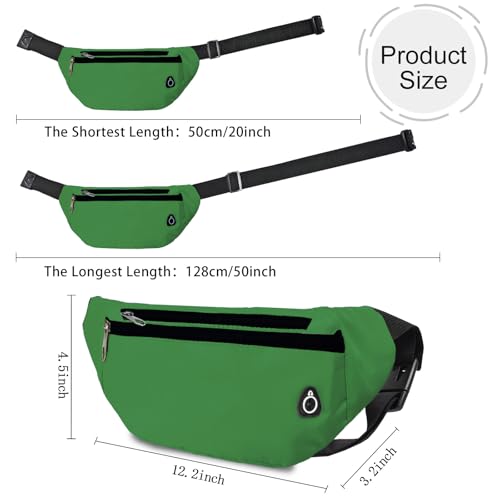 Fanny Pack for Women Men,Crossbody Fanny Pack Water Resistant Sports Waist Bag Pack, Belt Bag for Travel Hiking Running - color: 1pack-grassgreen
