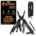 Gerber Gear Dime 12-in-1 Mini EDC Multitool - Needle Nose Pliers, Pocket Knife, Keychain, Bottle Opener - Gifts for Men, EDC Gear and Equipment - Black (Pack of 12) - color: Black, size: Pack of 12