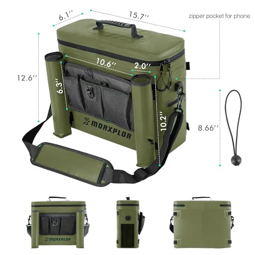 MORXPLOR Kayak Cooler,Waterproof Kayak Seat Back Cooler for Kayaking,Kayak Accessories Cooler Bag,Protable Ice Chest,Beach Cooler,Travel Cooler for Camping or Lunch Bag - color: Army Green
