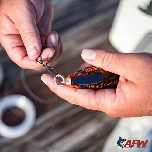 American Fishing Wire Fishing Swivels - Mighty Mini 100% Stainless Steel Snap Crane Swivels, 3X Stronger Than Brass, For Terminal Tackle Box, Up to 600lb Test - Fishing Gear for Fishing Line Leaders - style: #1, 320 Lb, 3 Pc