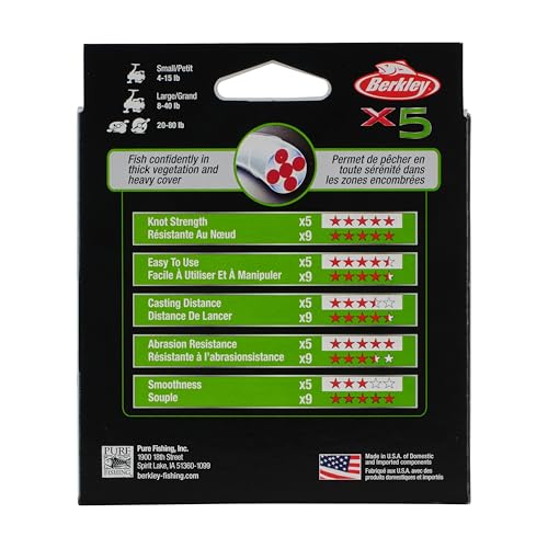 Berkley x5 Braid Fishing Line - color: Flame Green - NEW, size: 328yd, style: 30lb