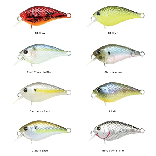 Lucky Craft LC 0.3 Squarebill Crankbait, Silent Fishing Lure for Bass Trout and Pike, Made in Japan, Freshwater Fishing Gear, Hard Bait Bass Lures - color: 250 Chartreuse Shad