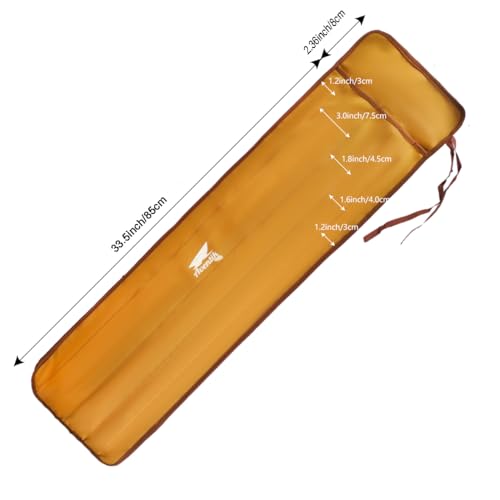 Aventik Neoprene Fly Rod Sock, 5-Compartment Fly Rod Sleeve Protector, Fishing Rod Cover for Travel & Storage - color: Coffee, size: Fly rod 9'0''-9'6'' 4sec with Extra tip