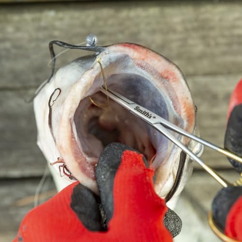 Smith’s 51391 5” Fly Fishing Forceps | Stainless Steel Material | Large Finger Loops | Three Locking Positions | Serrated Jaws | Fly Fishing Forceps | Hook Remover