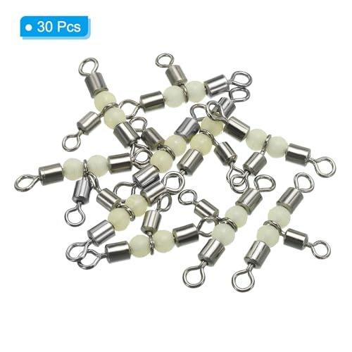 PATIKIL 3 Way Swivel Cross Line T Turn Rolling Tackle with Luminous Beads for Catfish Surf Rig - size: 1.3x0.7 Inch