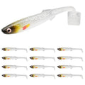 TRUSCEND Shadtale Easy Catch Soft Fishing Lures with BKK Hooks - Trembly Sinking and Vibrating Swim for More Bites, Pre-Rigged Swimbaits for Bass, Trout, Crappie, Walleye, Freshwater Saltwater Fishing - color: F0-2.5",0.08oz,12pcs