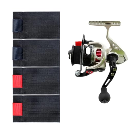 Fishing Spool Belt - 4PACK Fishing Reel Covers, Fishing Spool Belts, Fishing Bag Protector, Multipurpose Elastic Reel Protection Belt Band, Outdoor Equipment Tackle Ties for Adults Men, Multicolor, LL - size: LL