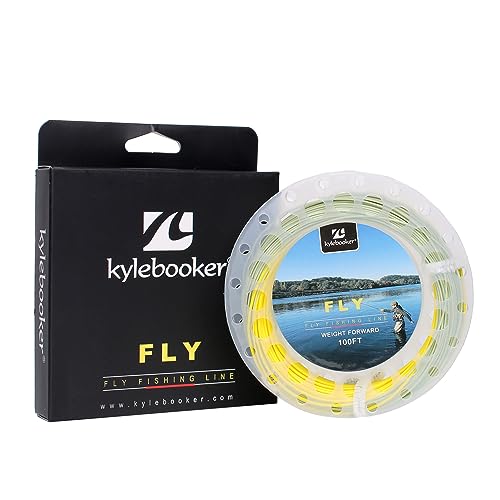 Trout Fly Fishing Line, Weight Forward Floating with 2 Welded Loops - color: Moss Green+ Gold, size: WF5F-100FT