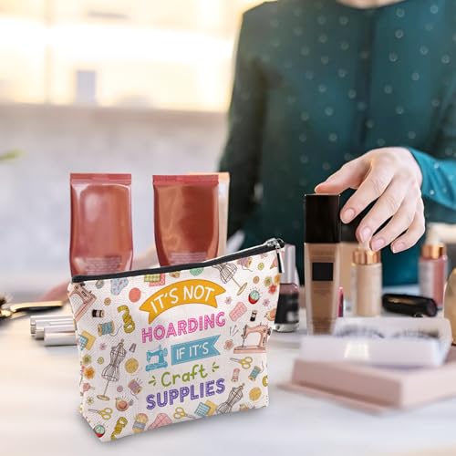 Craft Makeup Bag, Craft Gifts For Women, Crafter Makeup Pouch, Crafter Travel Toiletry Bag With Zipper, Birthday Gifts For Mom Sister, Travel Toiletry Bag - color: Craft