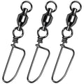 Alwonder 20-Pack Ball Bearing Swivels with Snaps, Fishing Snap Swivels Fishing Tackle Saltwater Freshwater Coastlock Snaps Barrel Swivel Leader Connector Downrigger Planer Release Clips - size: #2-49lb