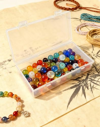 LJY 6 Pieces Rectangular Empty Mini Clear Plastic Organizer Storage Box Containers with Hinged Lids (7.3 x 3.5 x 1.8 inch, Transparent) - color: Transparent, size: 7.3 x 3.5 x 1.8 inch