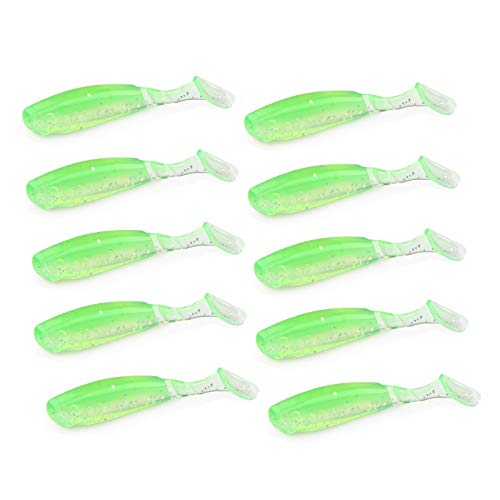 2.16in PVC Artificial Crappie Bass Bait with Paddle Tail 0.08oz.Shad Swimbaits 10-Pack Soft Baits Sea Ocean River Lake Streams Catfish Trout Pike Snapper Walleye - color: J 10pcs