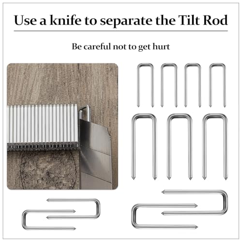 Jetec 40 Pieces Plantation Shutter Repair Kit Replacement Louvers Staples Window Blind Tilt Rod Operable Plantation Silver Missing Metal Indoor Louver Staples Tools Repair(0.6 x 0.19, 0.75 x 0.19) - size: 0.6 x 0.19", 0.75 x 0.19"