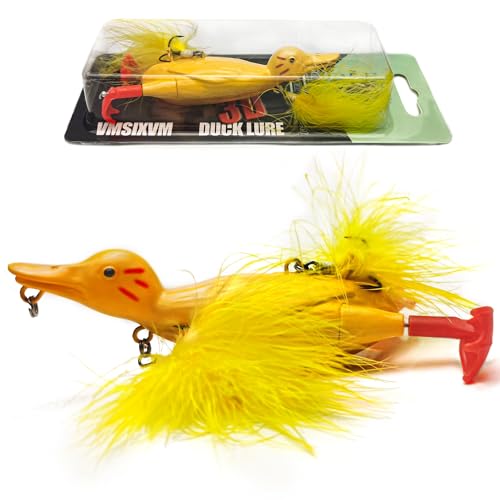 Topwater Duck Fishing Lures, Realistic Baby Duckling Baits Floating Artificial Hard Swimbaits for Bass Pike Musky Catfish Freshwater Saltwater Fishing - color: 1 Pcs-Yellow