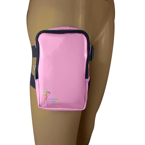 Glossy Thigh Bag | Leg Harness for Women | Outdoor Leg Pouch | Carnival Hiking Travel Fanny Pack with Adjustable Straps | Light Pink - color: Pink (light pink)