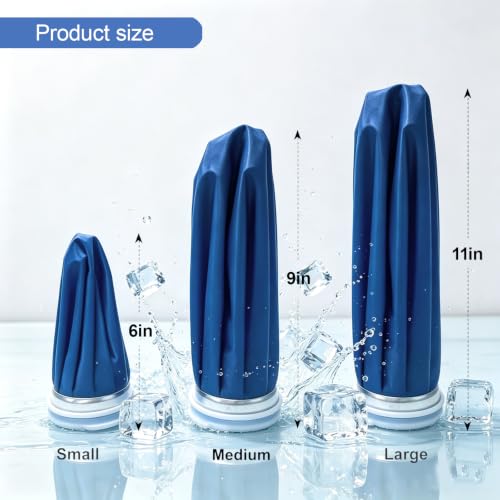 XIAEQOH【4 Sets】 Ice Bags for Injuries Reusable, Hot & Cold Therapy Ice Pack with Elastic Breathable Support Wrap, No-Leak Hot Water Bag for Pain Relief, Swelling, Headache & Migraine - color: Blue - 4 Sets