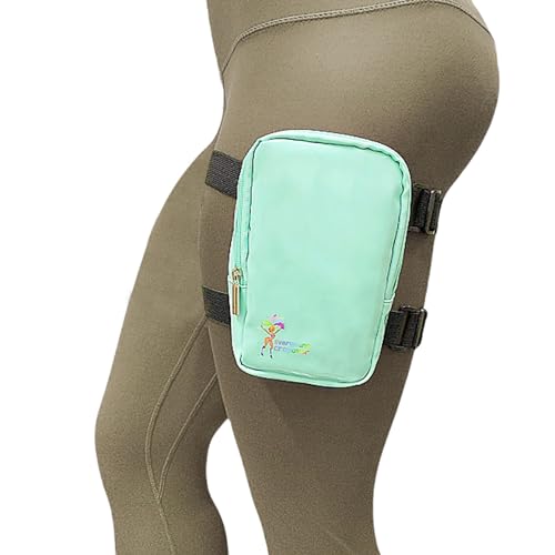Glossy Thigh Bag | Carnival Leg Harness for Women | Outdoor Waist Pouch | J'ouvert Travel Leg Pack with Adjustable Straps | Mint Green - color: Mint Green